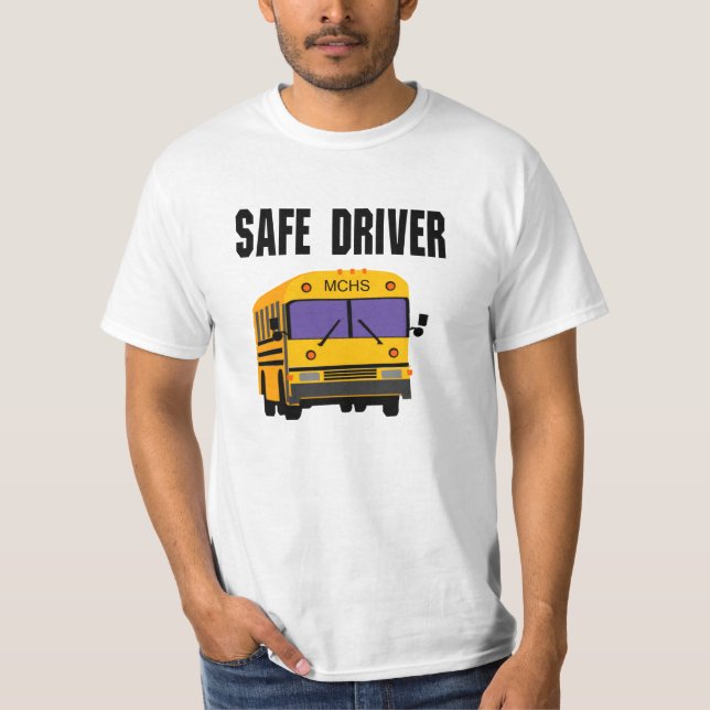 Camiseta Chofer De Autobús De La Escuela De personalizable  (Anverso)