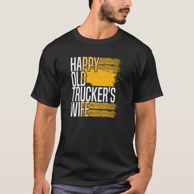 Camiseta Chófer de camión de hombres esposa camionetas gran (Anverso)