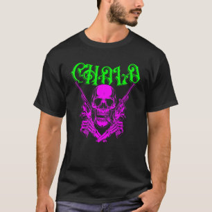 Camiseta Cholo Gangster Skull Con Pistolas Cruzadas 1