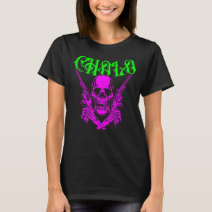 Camiseta Cholo Gangster Skull Con Pistolas Cruzadas 1