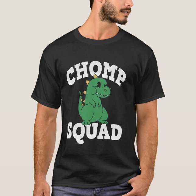 Camiseta Chomp Squad Dinosaur Dino Cumpleaños (Anverso)