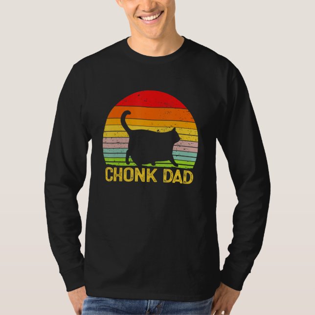 Camiseta Chonk Cat Dad Cats de papi retro divertidos (Anverso)