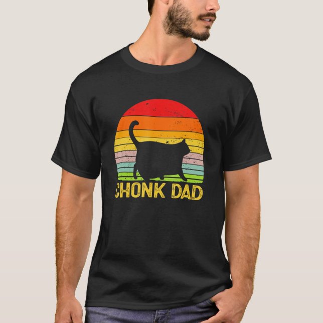 Camiseta Chonk Cat Dad Cats de papi retro divertidos (Anverso)