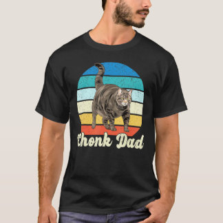 Camiseta Chonk Cat Dad Scale Retro Style Daddy Cats S