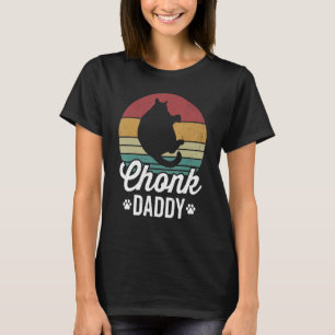 Camiseta Chonk cat papá gordo gato dueño retro sunset eight