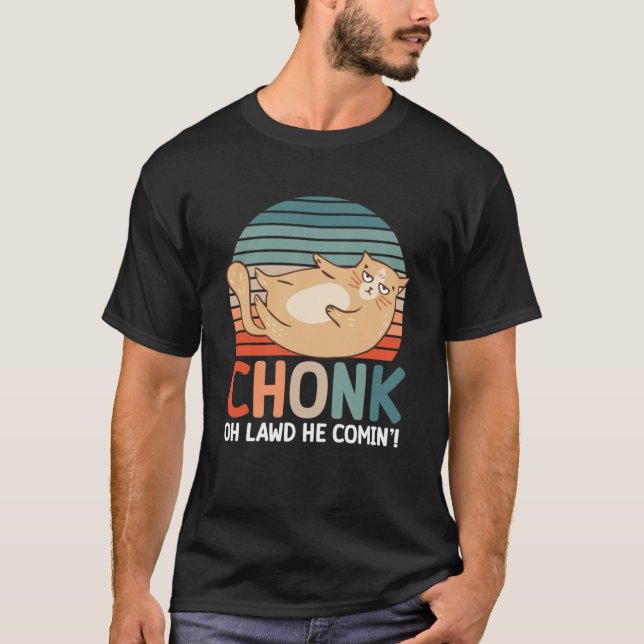 Camiseta Chonk Cat Scale Meme Retro Humorage Kitty (Anverso)