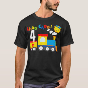 Camiseta Choo Choo 4º cumpleaños fiesta de cumpleaños de 4 