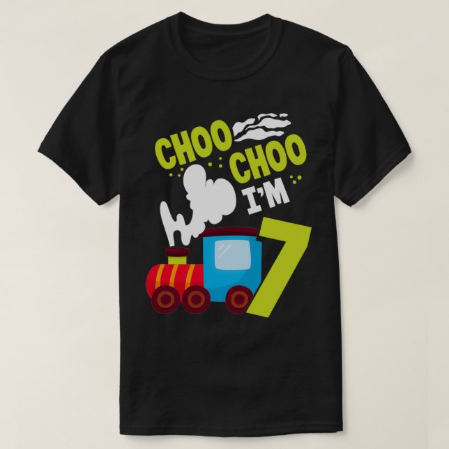 Camiseta Choo Choo Im 7 Cute Train Lover Ferrocarril 7 Naci (Diseño del anverso)