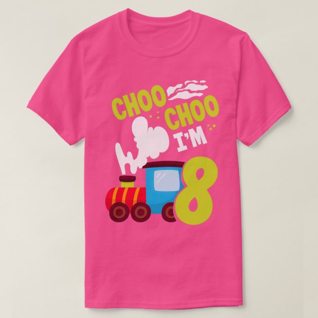 Camiseta Choo Choo Im 8 Cute Train Lover Ferrocarril 8º Nac (Diseño del anverso)