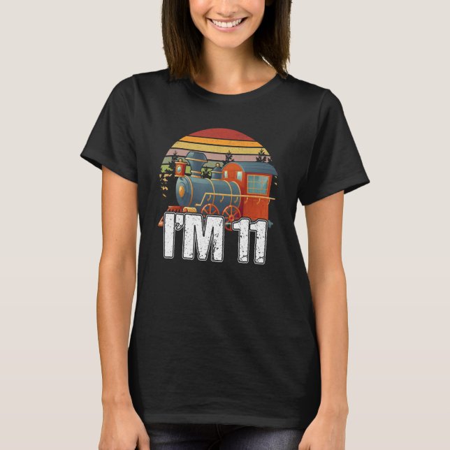 Camiseta Choo Choo Tengo 11 años de edad Tren de Locomotora (Anverso)