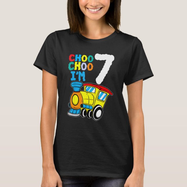 Camiseta Choo Choo Tengo 7 años de edad Tren Locomotor 7º B (Anverso)