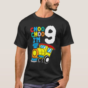 Camiseta Choo Choo Tengo 9 años de edad Tren Locomotor Nove