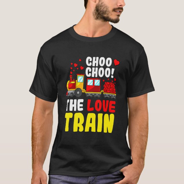 Camiseta Choo Choo The Love Train Valentines Day Cute Heart (Anverso)