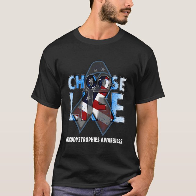 Camiseta Choose Life Leukodystrophies Awareness American Fl (Anverso)