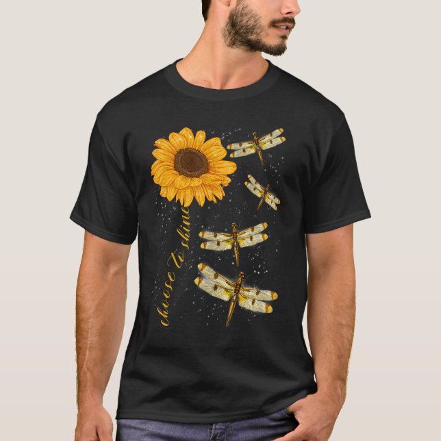 Camiseta Choose To Shine Dragonfly Sunflower Teacher Growth (Anverso)