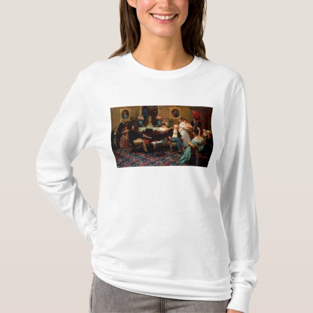 Camiseta Chopin que juega el piano (Anverso)