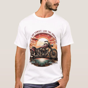 Camiseta Chopper vintage al atardecer