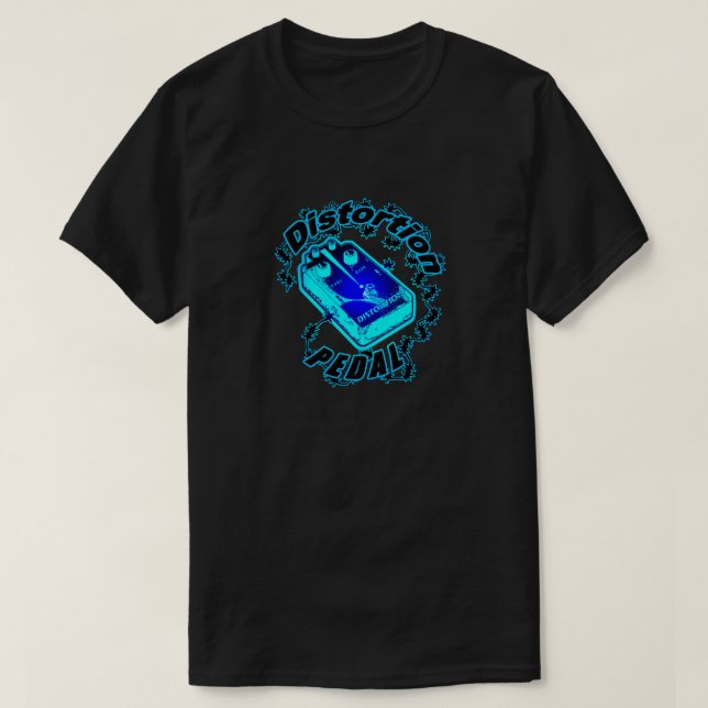 Camiseta Choque de azul eléctrico del pedal de distorsión (Diseño del anverso)