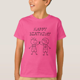CAMISETA CHOQUE DE PUÑOS FELIZ CUMPLEAÑOS ROSA