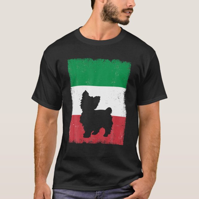 Camiseta Chorkie Dog Italia Bandera Madre Italiana Papá (Anverso)