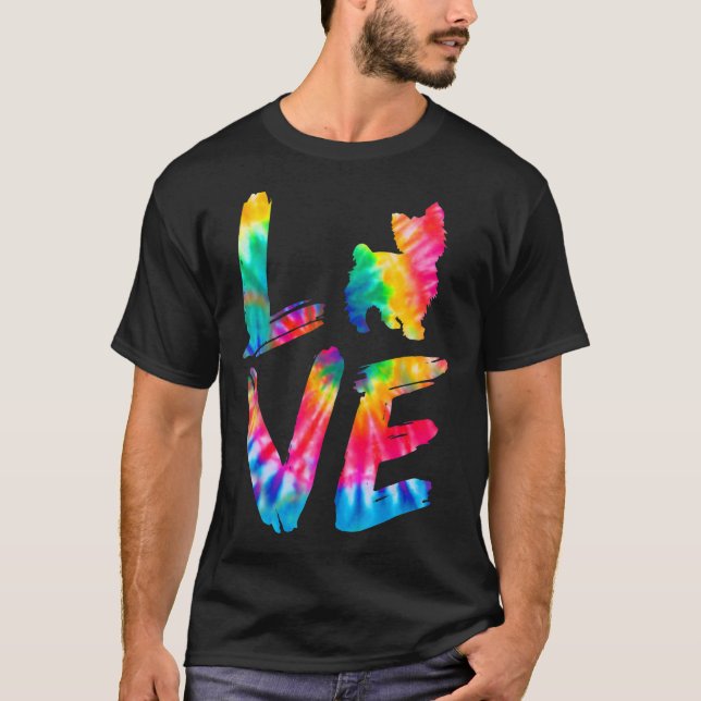 Camiseta Chorkie Tie Dye Love Dog Mom (Anverso)