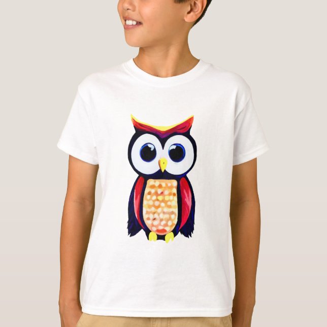 Camiseta Chouette aux grands yeux curieux (Anverso)
