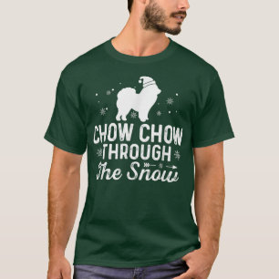 Camiseta Chow Chow a través de la nieve Navidades graciosos