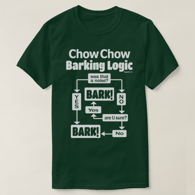 Camiseta Chow Chow Barking Logic (Diseño del anverso)