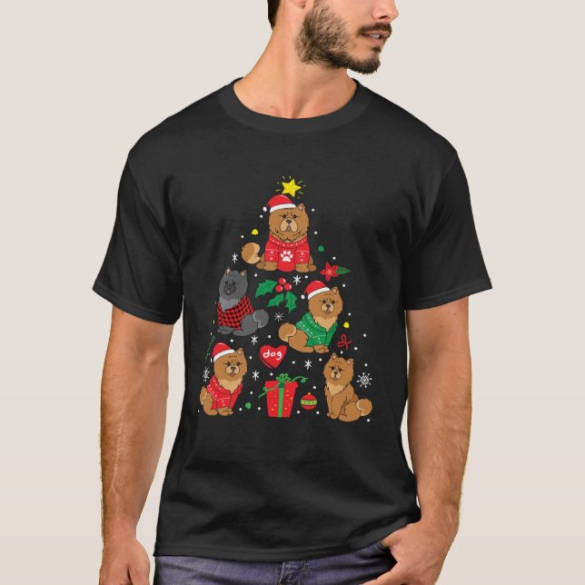 Camiseta Chow Chow Christmas Dog Tree (Anverso)