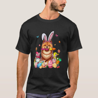 Camiseta Chow Chow Cosplay Conejo Pintando Huevos de Pascua