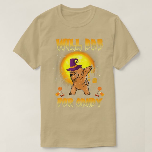 Camiseta Chow Chow Dabbing Dog Will Dab For Candy Funny Hal (Diseño del anverso)