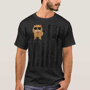 Camiseta Chow Chow Dad Divertido estadounidense Bandera Cho