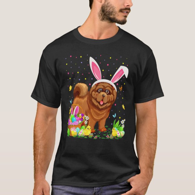 Camiseta Chow Chow Dog Bunny Egg Hung Chow Chow Easter S (Anverso)
