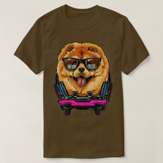 Camiseta Chow Chow Dog Computer Video Game Lover Gaming Do (Diseño del anverso)