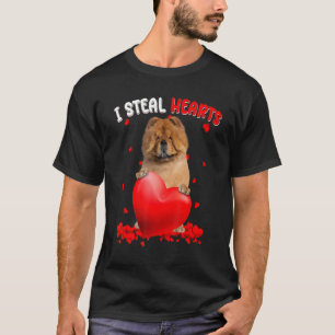 Camiseta Chow Chow Dog I Steal Hearts Cute Valentine Day Wo