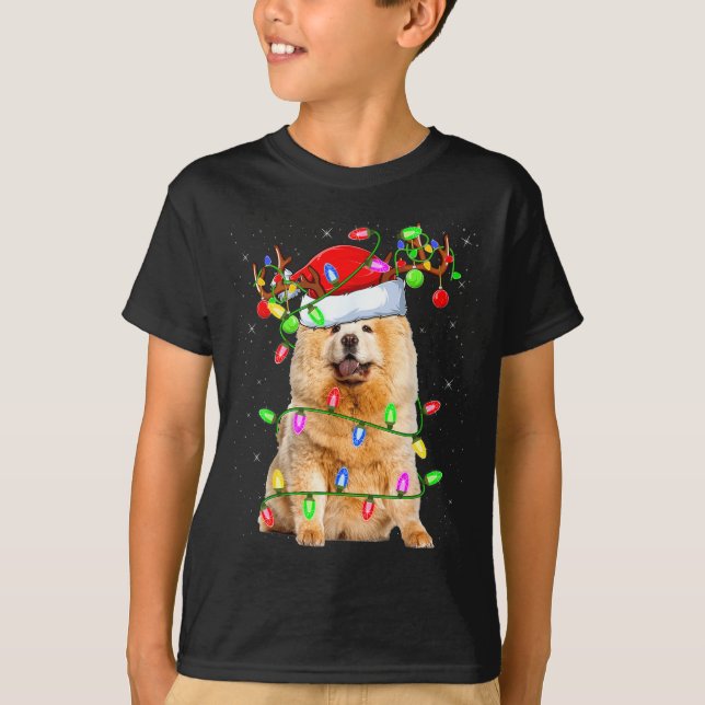 Camiseta Chow Chow Dog Lover Xmas Lighting Santa Chow Chow  (Anverso)