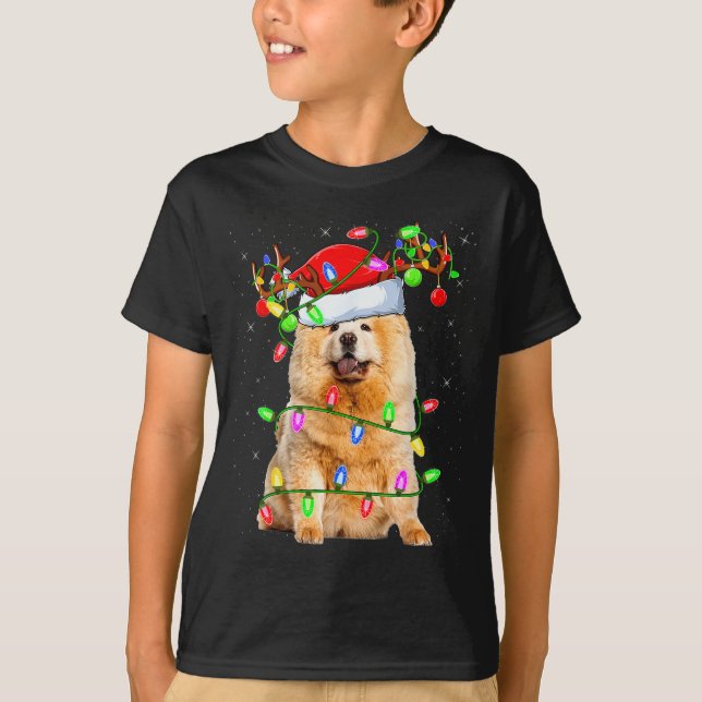 Camiseta Chow Chow Dog Lover Xmas Lighting Santa Chow Chow  (Anverso)
