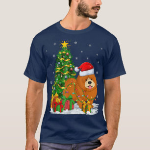 Camiseta Chow Chow Dog Lover Xmas Tree Santa Chow Chow Chri