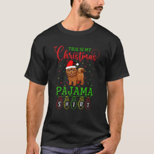 Camiseta Chow Chow Dog Santa Hat Light Este es mi Navidad