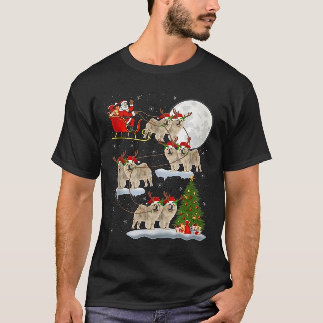 Camiseta Chow Chow Dog Santa Sleigh Flying Funny Magical Ch (Anverso)