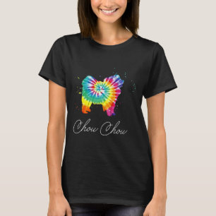 Camiseta Chow Chow Dog Tie Dye Rainbow Dog Mom Love R 251
