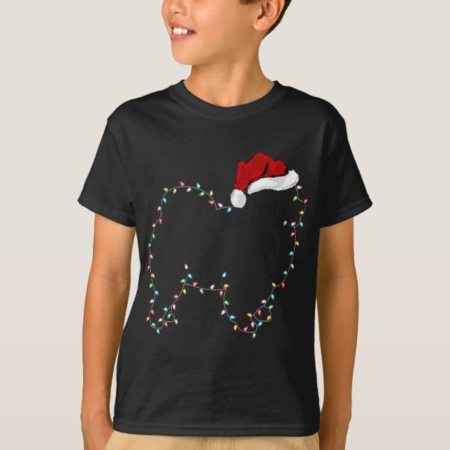 Camiseta Chow Chow Dog Xmas iluminando Santa Hat Chow Chow  (Anverso)