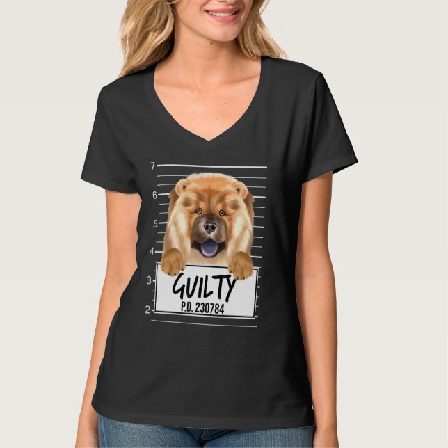 Camiseta Chow Chow Mugshot Guilty Dog (Anverso)