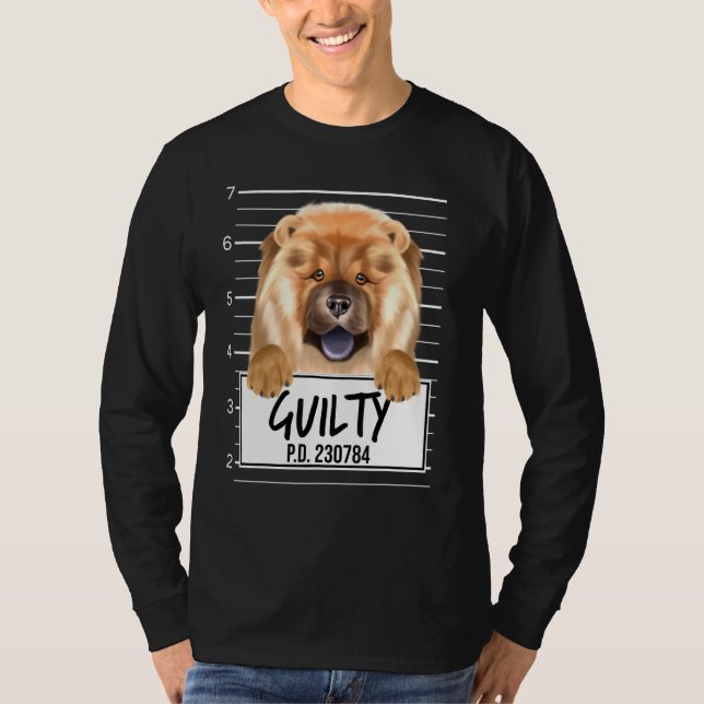 Camiseta Chow Chow Mugshot Guilty Dog (Anverso)