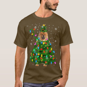 Camiseta Chow Chow Navidades de árbol de Navidad iluminan C