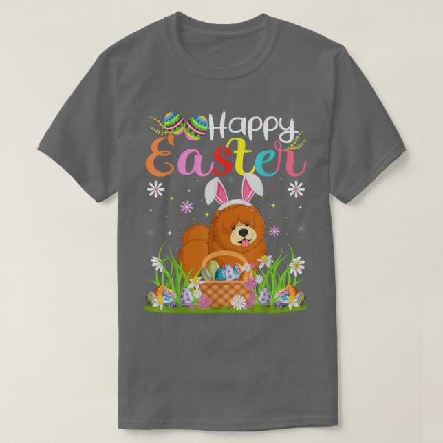 Camiseta Chow Chow Perro Bunny Egg Huning Funny Chow Chow H (Diseño del anverso)