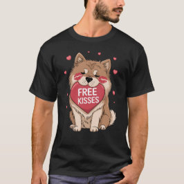 Camiseta Chow Chow Perro Día de San Valentín Besos Libres