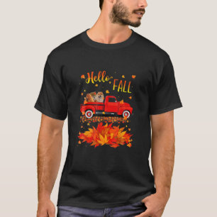 Camiseta Chow Chow Perro Leaf Caída Otoño Camión Rojo Lover