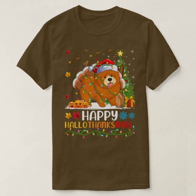 Camiseta Chow Chow Perro Lover Gracioso Feliz Chow Hola Tha (Diseño del anverso)