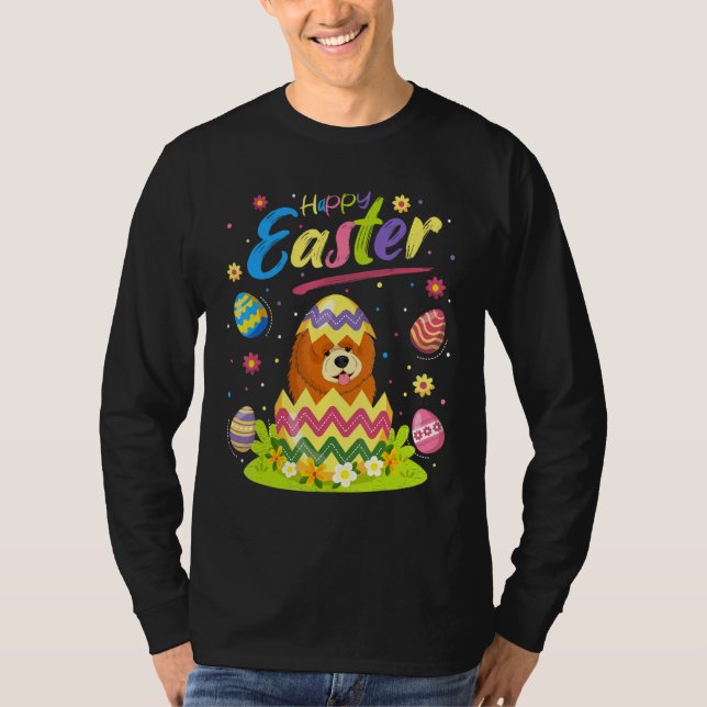 Camiseta Chow Chow Perro Pascua Huevo Chow Chow Feliz Pascu (Anverso)